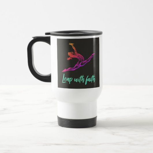"Leap with Faith" Reisecoffee Mug Reisebecher (Links)