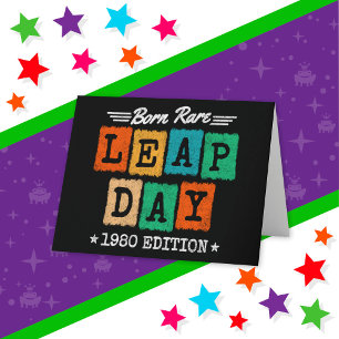 Leap Year 1980 Geboren Selten 1980 Leap Day Geburt Karte