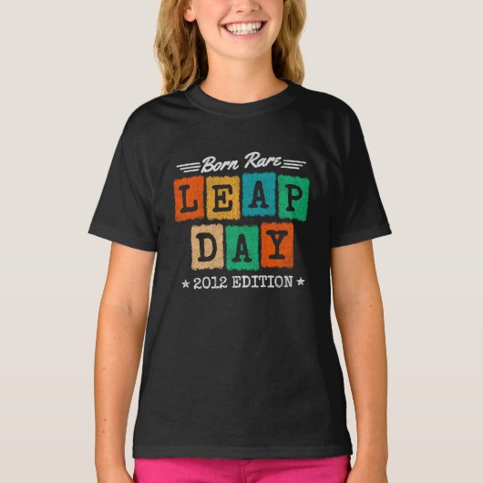 Leap Year 2012 Geboren Selten 2012 Leap Day Geburt T-Shirt (Vorderseite)