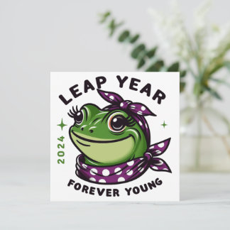 Leap Year 2024 Forever Young Frog Feiertagskarte