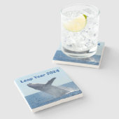 Leap Year 2024 Steinuntersetzer (Seitenansicht)