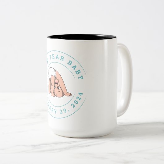 Leap Year Baby 2024 Zweifarbige Tasse (VorderseiteRechts)