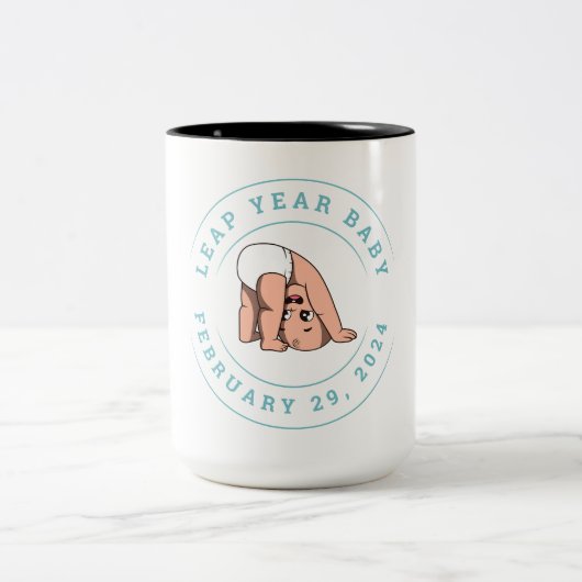 Leap Year Baby 2024 Zweifarbige Tasse (Mittel)