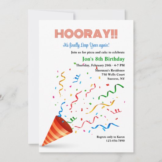 Leap Year Birthday Celebration Einladung (Vorderseite)