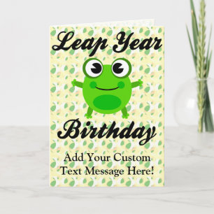 Leap Year Birthday, Cute Frog Karte