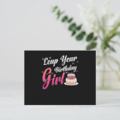 Leap Year Birthday Girl February 29 Birthday Gift Postkarte (Stehend Vorderseite)