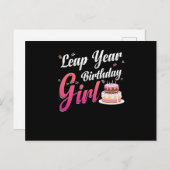 Leap Year Birthday Girl February 29 Birthday Gift Postkarte (Vorne/Hinten)