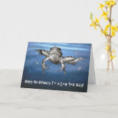 Leap Year Birthday: Happy Un Birthday Leaping Frog Karte (Gelbe Blume)