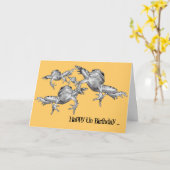 Leap Year Birthday: Leaping Frogs: Zeichnend Bleis Karte (Gelbe Blume)