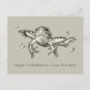 Leap Year Birthday, Leaping Frosch, Stift Art Postkarte