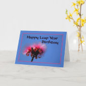 Leap Year Birthday mit Hot Pink Blume Karte (Gelbe Blume)