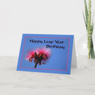 Leap Year Birthday mit Hot Pink Blume Karte