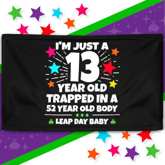 Leap Year Birthday Party 52. Geburtstag Leap Day Banner