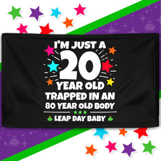 Leap Year Birthday Party 80. Geburtstag Leap Day Banner
