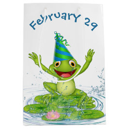 Leap Year Birthday Party Frosch Mittlere Geschenktüte