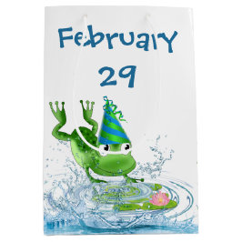 Leap Year Birthday Party Frosch Mittlere Geschenktüte
