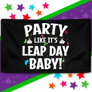 Leap Year Birthday Party Leap Day Baby 29. Februar Banner