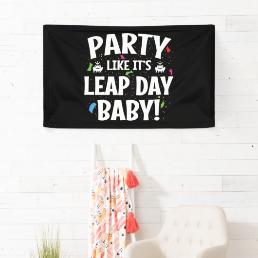 Leap Year Birthday Party Leap Day Baby 29. Februar Banner (Insitu)