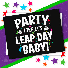 Leap Year Birthday Party Leap Day Baby 29. Februar Postkarte