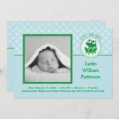 Leap Year Boy Photo Birth Announcement Invitation Einladung (Vorne/Hinten)