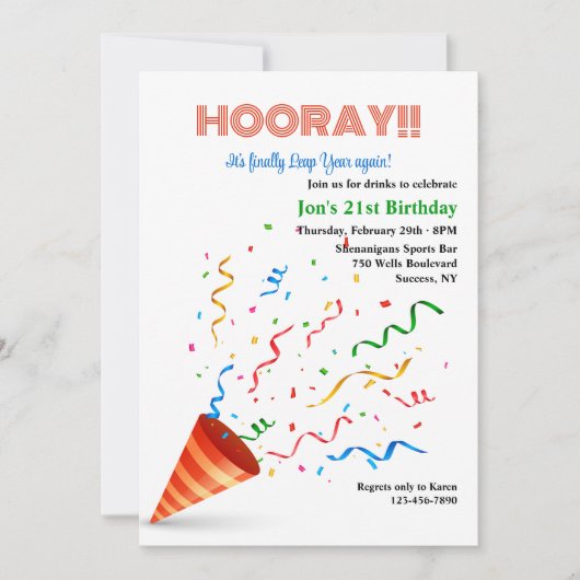 Leap Year Celebration Einladung (Vorderseite)