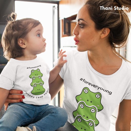 Leap Year Forever Young 3 Frösche Feb 29 Feier Baby Strampler