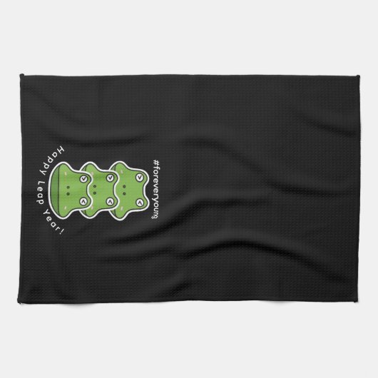 Leap Year Forever Young 3 Frösche Feb 29 Feier Geschirrtuch (Horizontal)