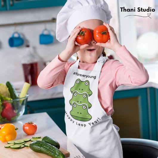 Leap Year Forever Young 3 Frösche Feb 29 Feier Schürze