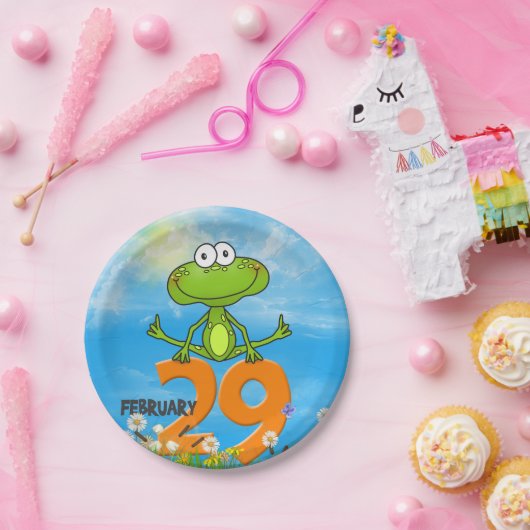 Leap Year Frosch zum Geburtstag Pappteller (Party)