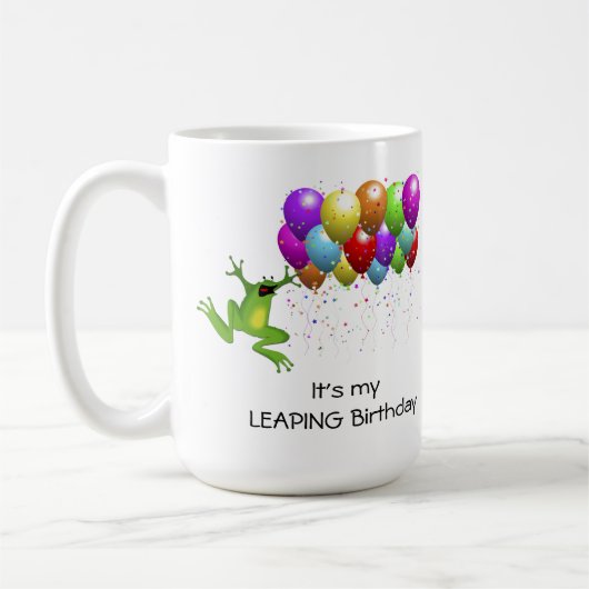 Leap Year Geburtstag Kaffeetasse (Links)