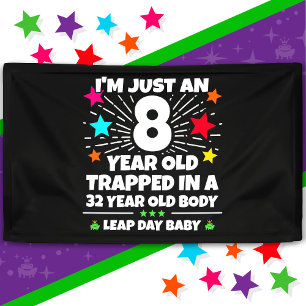 Leap Year Geburtstagsparty 32. Geburtstag Leap Day Banner