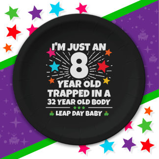 Leap Year Geburtstagsparty 32. Geburtstag Leap Day Pappteller