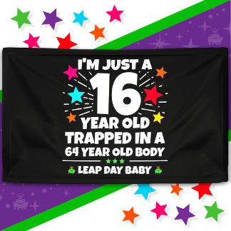 Leap Year Geburtstagsparty 64. Geburtstag Leap Day Banner