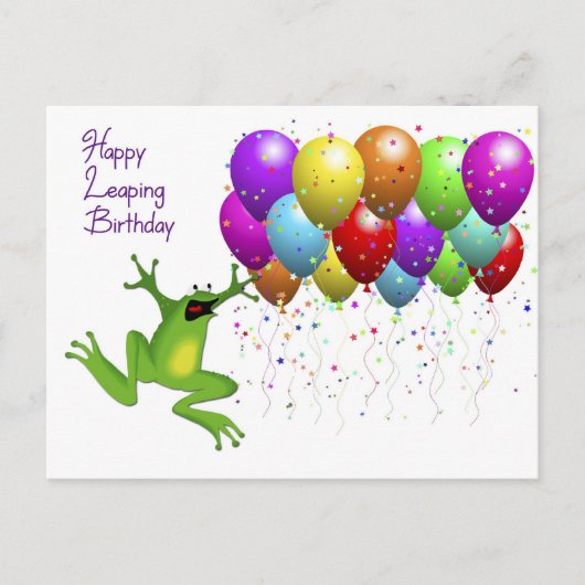 Leap Year Happy Birthday Card Postkarte (Vorderseite)