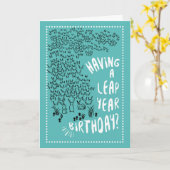 Leap Year Kaninchen Geburtstag Karte (Gelbe Blume)