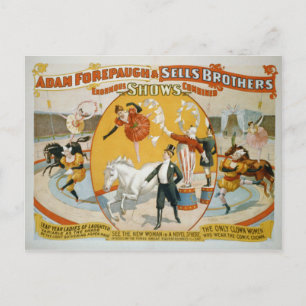 Leap Year Ladies / Clown Women Circus Poster Postkarte