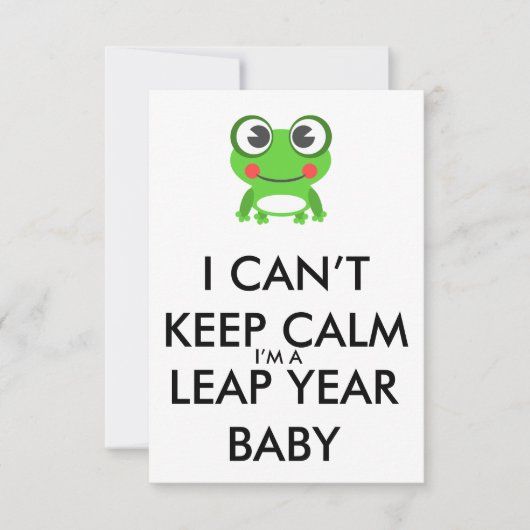 Leap Year / Leap Day Baby Einladung zum Geburtstag (Vorderseite)