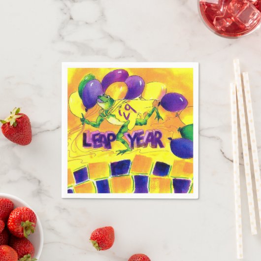 Leap Year Napkins Balloons Serviette (Beispiel)