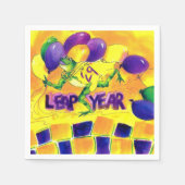 Leap Year Napkins Balloons Serviette (Vorderseite)