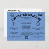 Leap Year Postcard Postcrossing card Postkarte (Vorne/Hinten)