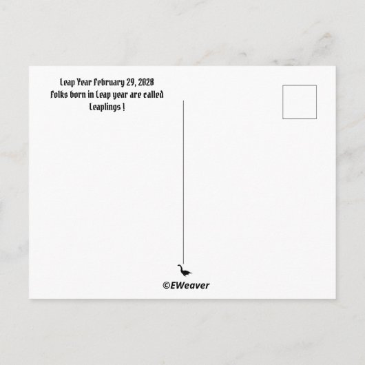 Leap Year  Postcard  Postcrossing card Postkarte (Rückseite)