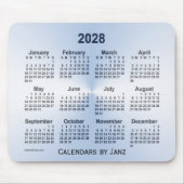 Leap Year White Calendar von Janz Mouse Pad Mousepad (Vorne)