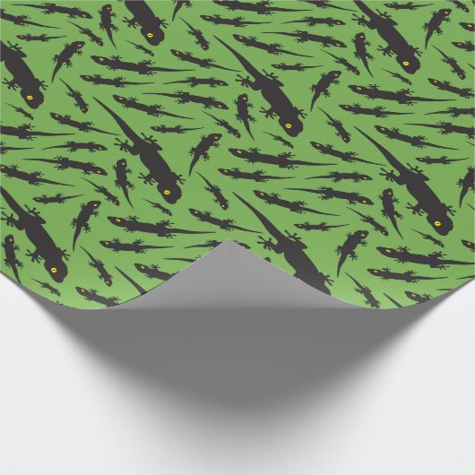 Leapard Reptile Bright Green Gecko Geschenkpapier (Ecke)