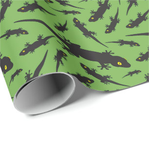 Leapard Reptile Bright Green Gecko Geschenkpapier