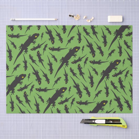Leapard Reptile Bright Green Gecko Seidenpapier (Handwerk)