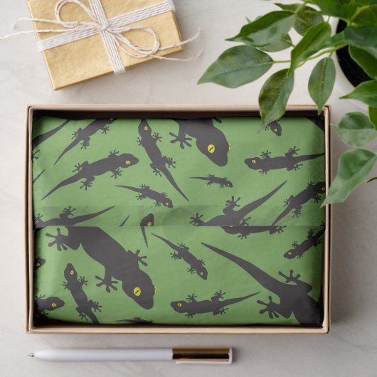 Leapard Reptile Bright Green Gecko Seidenpapier (Geschenk)