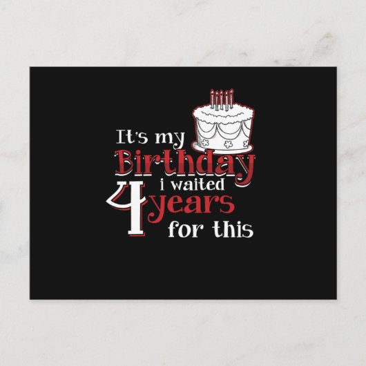 Leaper Leap Year 2020 Leapling Birthday Bday Waite Postkarte (Vorderseite)