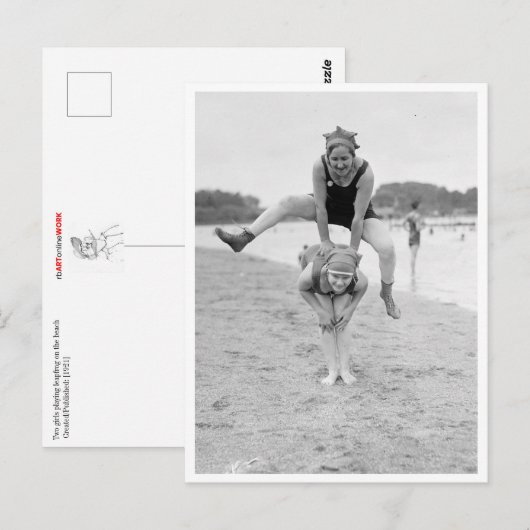 Leapfrog am Strand Postkarte (Vorne/Hinten)