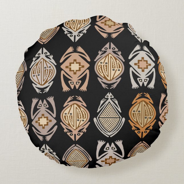 Leapin-Frösche Rundes Kissen (Rückseite)