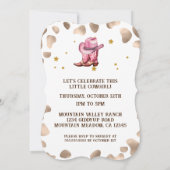 Leapin' Lassos Wild West Pink Cowgirl mit Stiefeln Einladung (Rückseite)